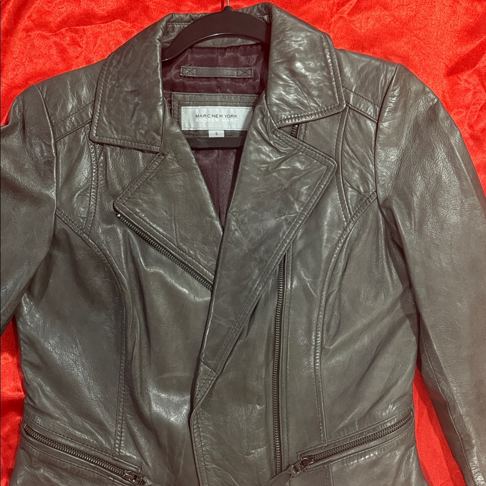 WOW POSHMARK - Authentic Marc New York Andrew Marc Grey Leather Jacket! WOW!